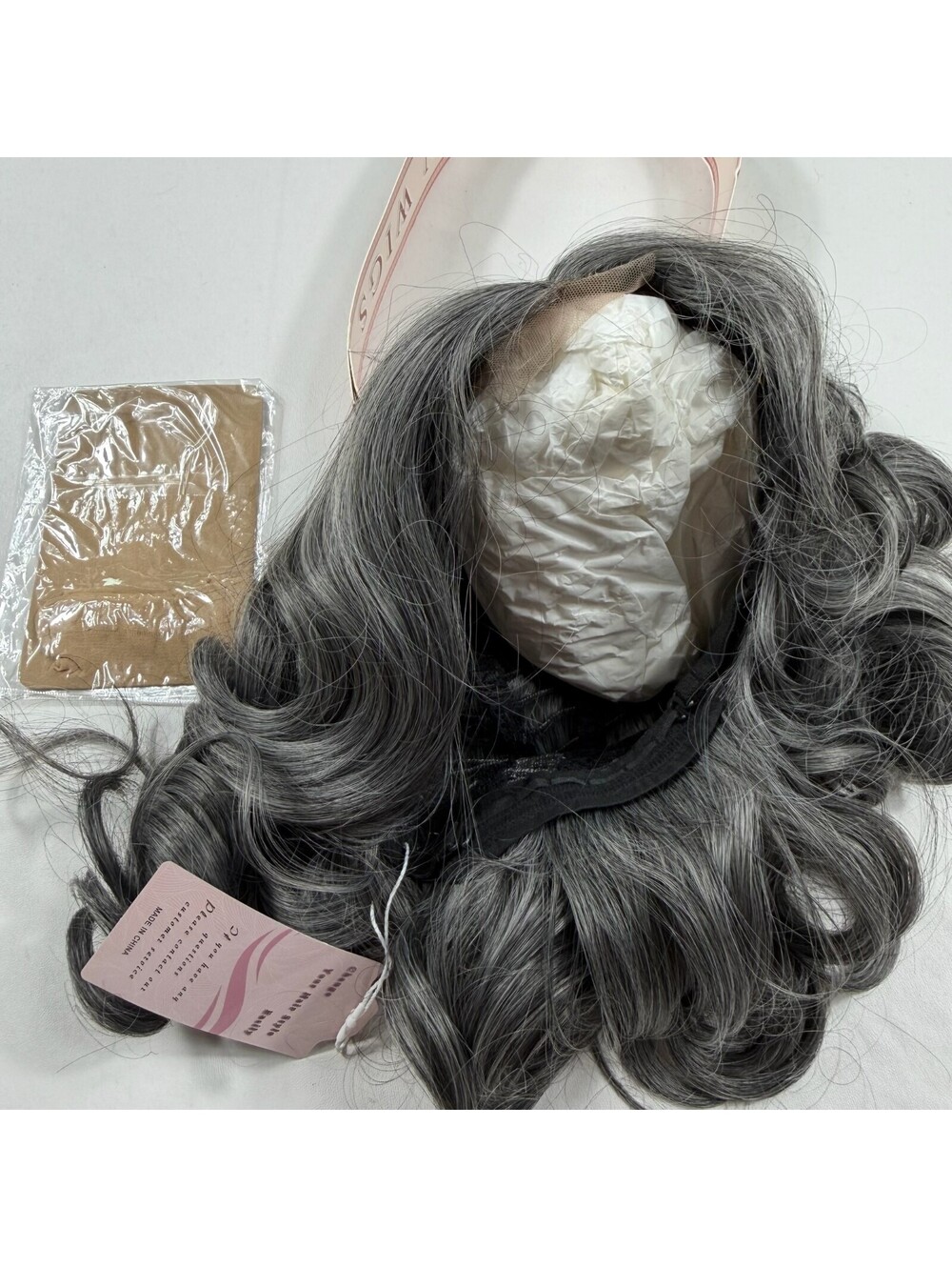 Fashion Wig Gray Curly Synthetic Hairpiece